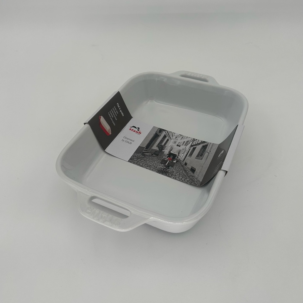 Staub White Rectangular Gratin Dish